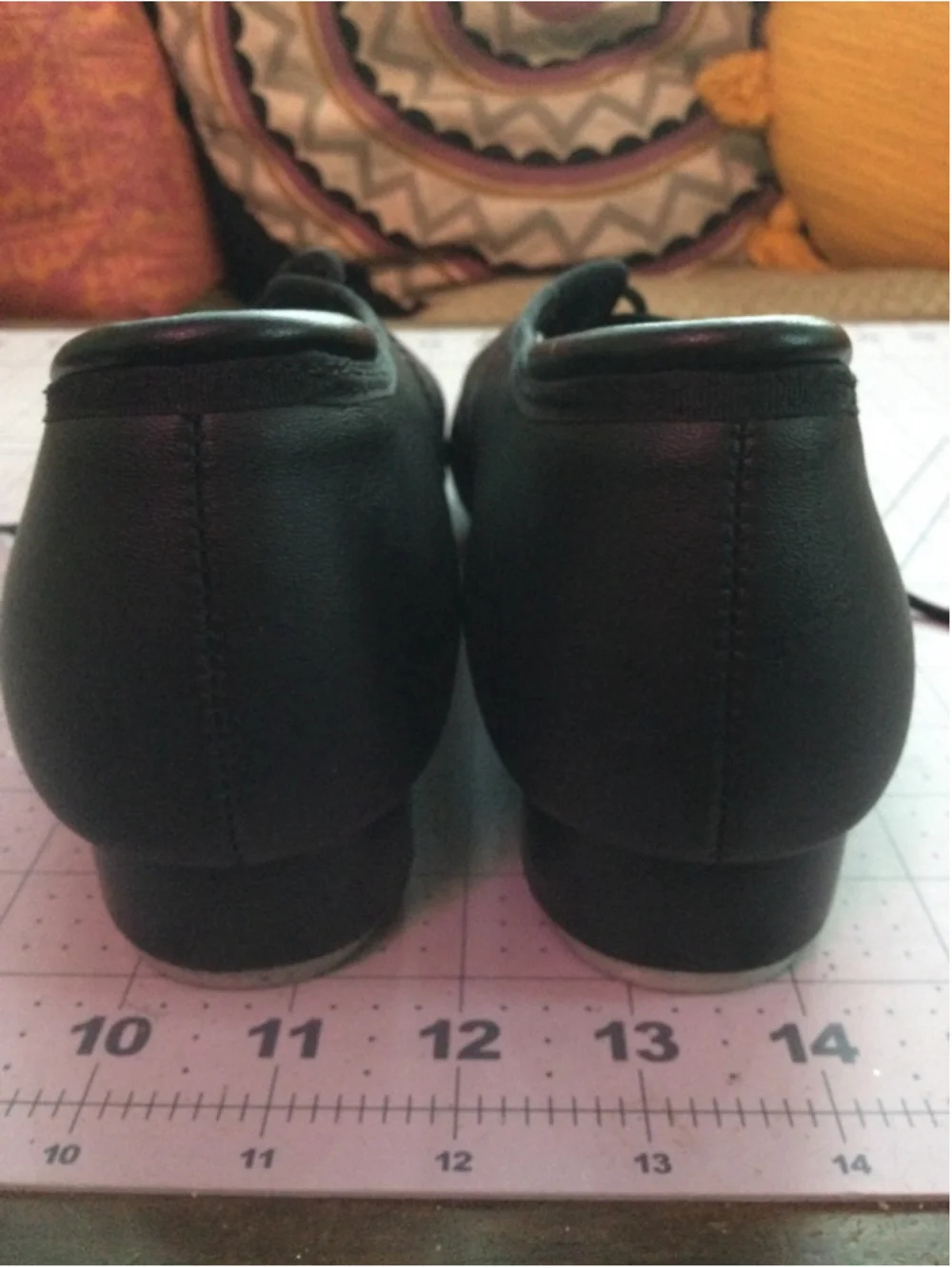 Girls Balera Black Tap Dance Shoes Size 10.5 with Silver Taps